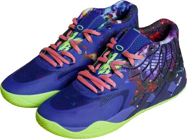 

basketball shoes sport shoe trainner sneakers with box 2022 elektro blue green kids galaxy rick and morty mb.02 low lamello ball men size