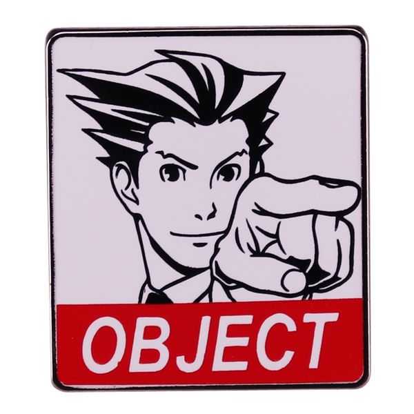 

anime video game ace attorney object badge enamel pin backpack decoration jewelry, Blue