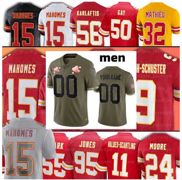 

football jersey kansas''city''chiefs''9 juju smith-schuster 15 patrick mahomes 87 travis kelce 32 nick bolton, Black;red