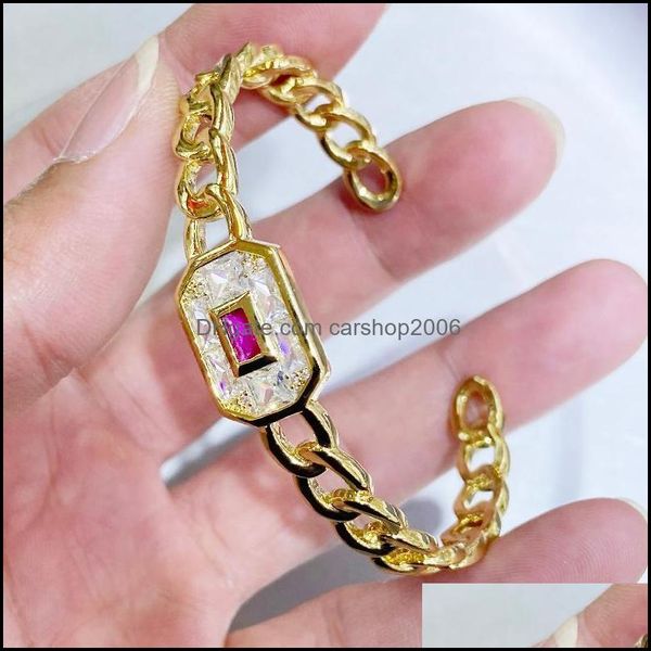 

bangle bangle pcs 2022 s zircon crystal jewelry fashion punk style gold plated women 21113bangle drop delivery bracelets dhyme, Black