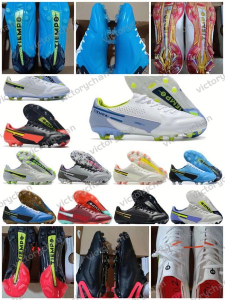 

gift bag quality soccer boots tiempo legend 9 elite pro fg mens outdoor spikes football shoes firm ground gold purple black leather trainers