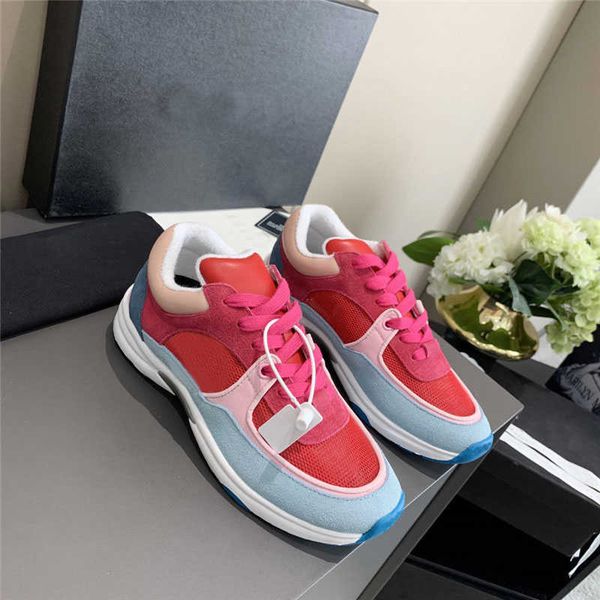 

designer calfskin casual shoes reflective sneakers vintage suede leather trainers fashion stylist shoespatchwork leisure shoe platform, Black