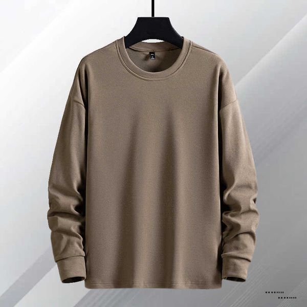 

men's long sleeve double-sided velvet autumn and winter new large thickened upper garment round neck loose men, Black