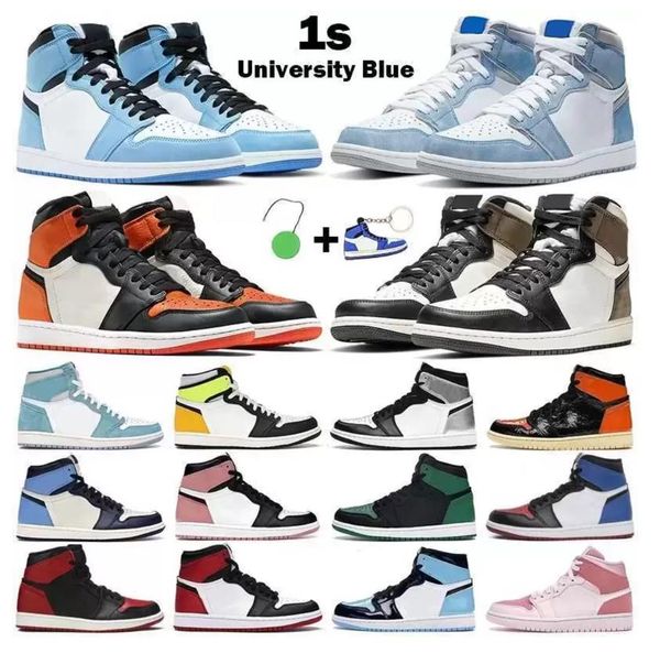 

basketball shoes men women high og jumpman university blue hyper royal mid light smoke grey chicago dark mocha twist mens sneakers, Black