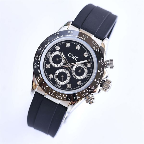 

cross-border watch electricity style three eyes and six mechanical watch male steel needle with multi-function quartz watchs, Slivery;brown
