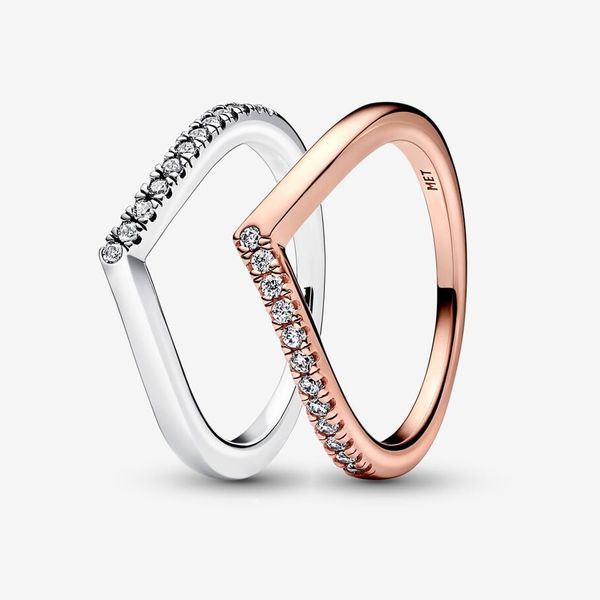 

925 sterling silver wish half sparkling ring for women wedding rings fashion engagement jewelry accessories, Slivery;golden