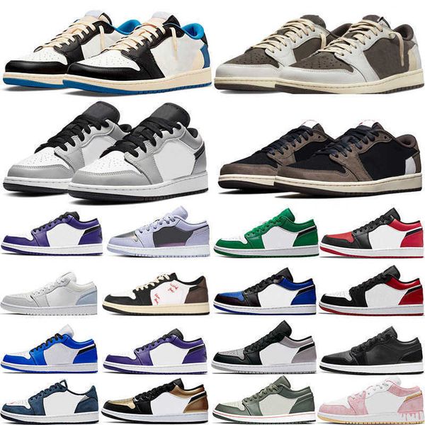 

men jumpman 1 low basketball shoes wolf grey og 1s triple white shadow university blue unc black bred toe light smoky designer men women