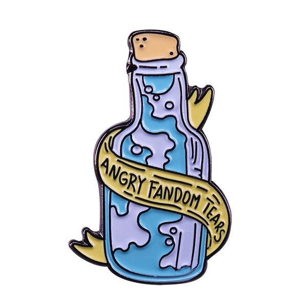 

angry fandom tears pin cute anime movies games hard enamel pins collect metal cartoon brooch backpack hat bag collar lapel badges, Blue