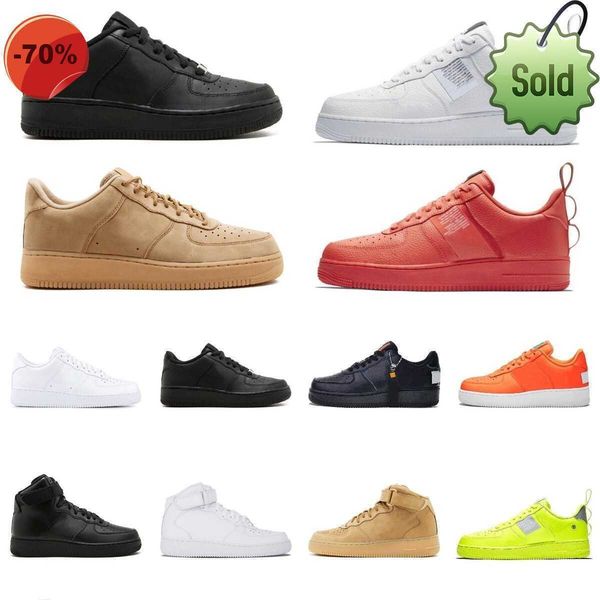 

new 2022 mens running shoes forces sneakers og classic triple white low shadow utility black wheat pistachio frost men women