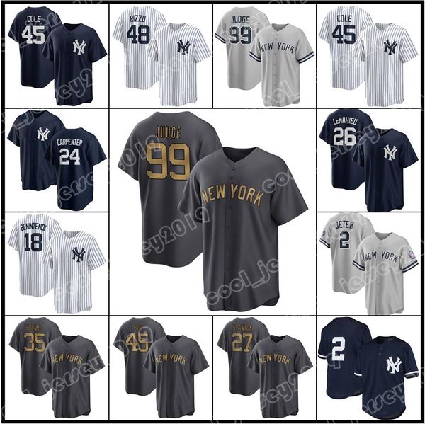 

baseball jersey 2022 all-star new 99 aaron judge 27 giancarlo stanton 2 derek jeter yankees 26 dj lemahieu 45 gerrit cole 28 josh donaldson, Blue;black