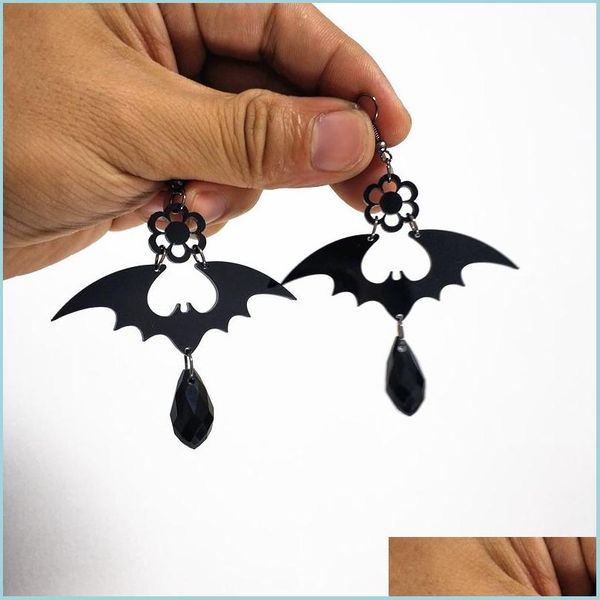 

dangle chandelier new halloween gothic style black bead bat dangle earrings for women acrylic trendy jewelry accessories drop deliv dha4u, Silver