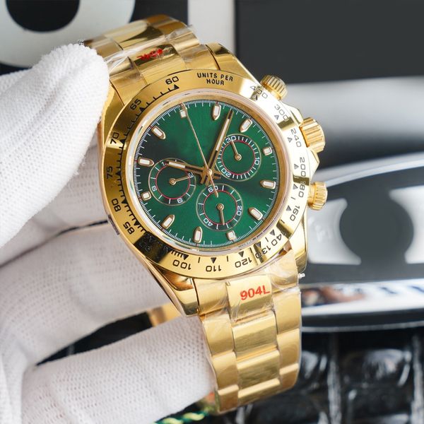 

hjd mens watch green ceramic 40mm dial automatic wristwatches 904l stainless steel calendar sapphire mirror classic luminous waterproof belt, Slivery;brown