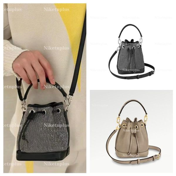 

m46291 nano noe draw string bags luxury designer mini bucket bag women purse removable adjustable shoulders strap