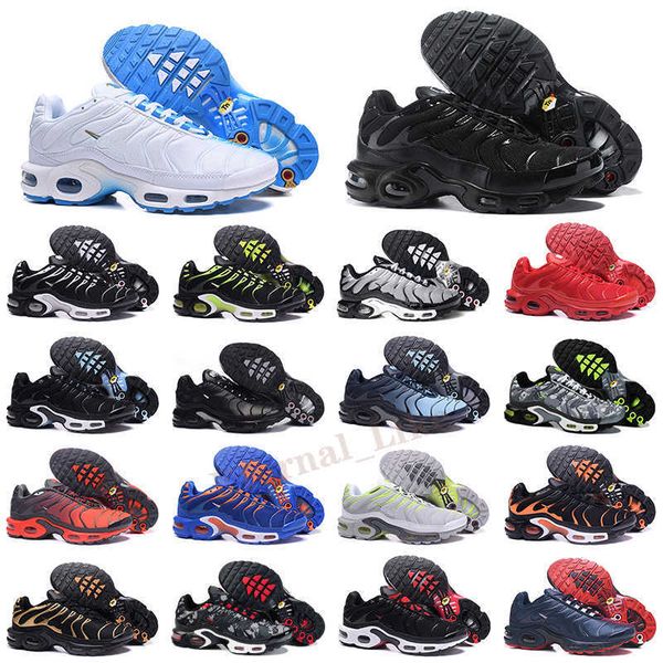 

original tn mens sports shoes plus obsidian unc white black breathable mesh chaussures requin trainers s22