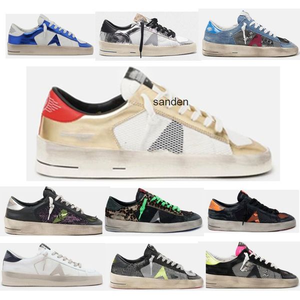 

new designer shoes sneakers stardan do -old dirty sports shoes goldens gooses men women casual white leather designer flat big size 35 -46, Black