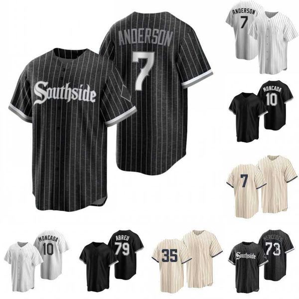 

southside #7 tim anderson baseball jersey aj pollock eloy jimenez jose abreu luis robert yoan moncada bo jackson lucas giolito yermin, Blue;black