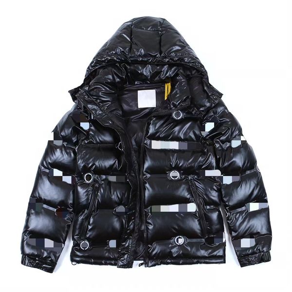 

women's down jacket brand designer short hooded coat in autumn and winter long sleeve bright color loose thickened warm casual for men, Black