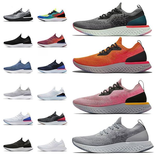 

2022 fashion women mens epic fly running shoes knit v1 v2 slip on lacesless loafers leisure sport sneakers triple valentinoes valentinoity, Black