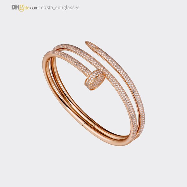 

carti nail bracelet designer bracelets bangle 2.0 diamond-pave women rose gold bracelet luxury jewelry titanium steel gold-plated never fade, Black