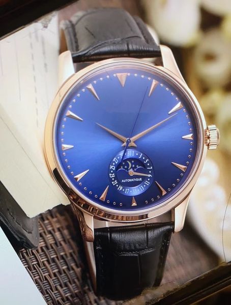 

2022 new arrivals man watch mechanical watches automatic watches men's business style wristwatch blue face leather strap j05, Slivery;brown