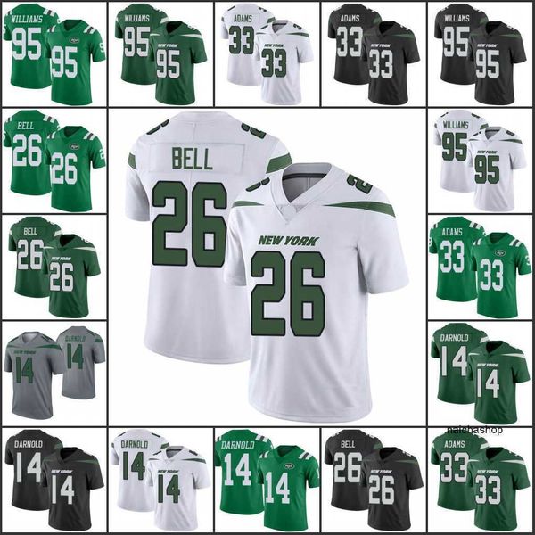 

jersey new york''jets''men #14 sam darnold 26 le'veon bell 33 jamal adams 95 quinnen williams limited''nf, Black