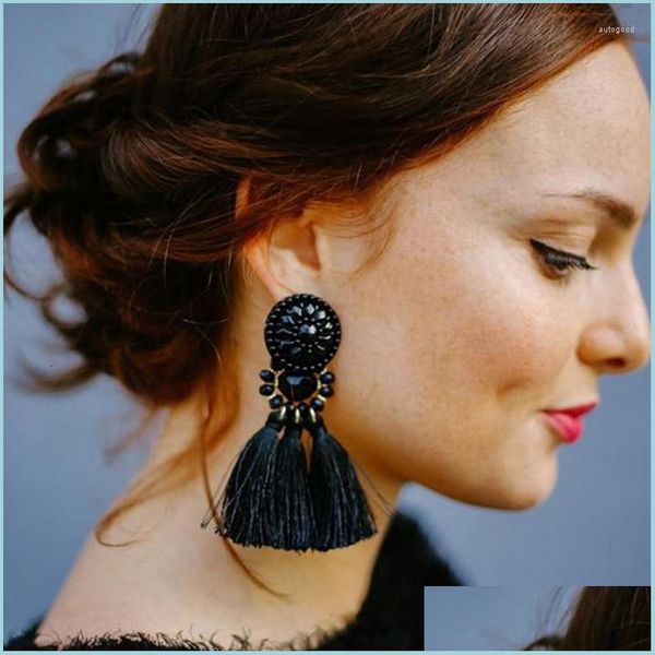 

dangle chandelier dangle earrings long drop fringe vintage women tassel 9 colors boho statement brand jewelry female accessories de dhynt, Silver