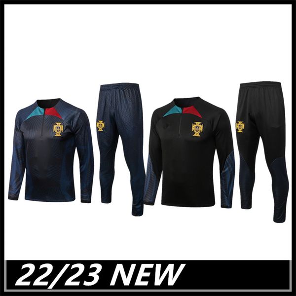 

2022-2023 portuguese men soccer tracksuit jacket 2223 portugues joao felix survetement football training suit jogging chandal futbol, Black