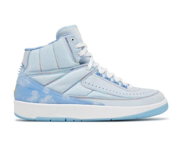 

j balvin x 2 basketball shoes blue 2s smiling face men women sports sneakers with box