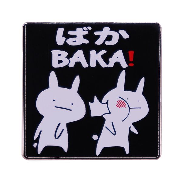 

funny cartoon baka bunny rabbit slap hard enamel pin animal badge lapel pins brooch for jewelry accessory, Blue