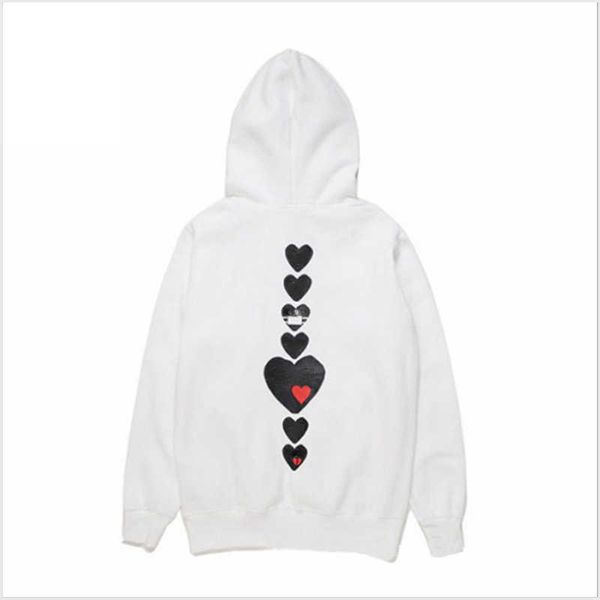 

designer men's hoodies play sweatshirts commes jumpers des garcons letter embroidery long sleeve pullover women red heart loose sportsw, Black