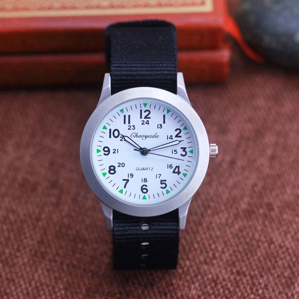 

hbp business watches canvas strap mens watch luminous hands quartz wristwatches casual wristwatch souvenirs montres de luxe, Slivery;brown