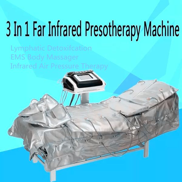 

3 in 1 pressotherapy lymph drainage slimming machine infrared air pressure suit lymphatic massager fat removal beauty equipment with ems