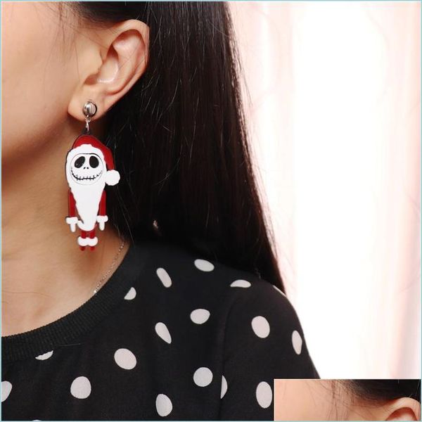

dangle chandelier sept scary santa claus drop earrings for women halloween ghost dangle earring girls jewellry delivery jewelry dhjps, Silver