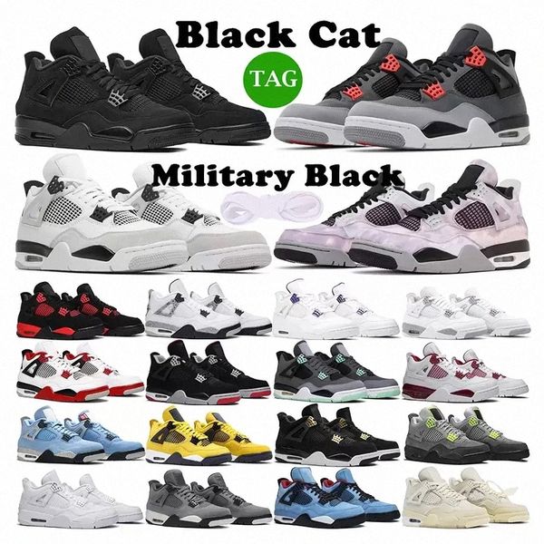 

4 jumpman 4s basketball shoes trainers sports sneakers military black cat red thunder university blue sail cool grey concord bred mens shoes