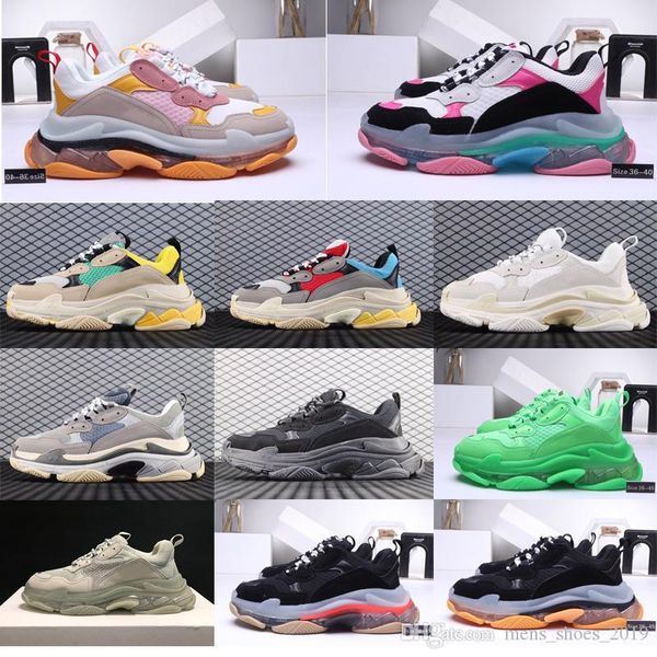 

with original box''balencaigas''designer shoes classic sneakers casual shoes sports trainers fashion crystal bottom pari, Black