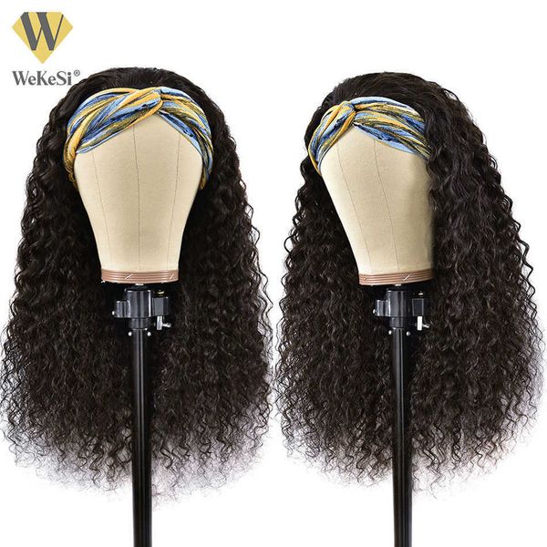 

headwear accessories virgin cuticle aligned for black women natural head band wig brazilian water wave headband wigs human hair