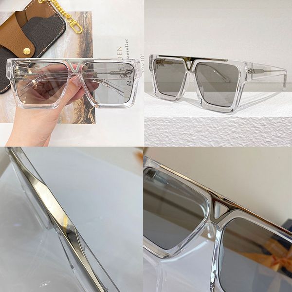 

mens transparent frame sunglasses z1681e designer men evidence sun glasse 10.0 thickness three-dimensional square sheet fashion simple style, White;black