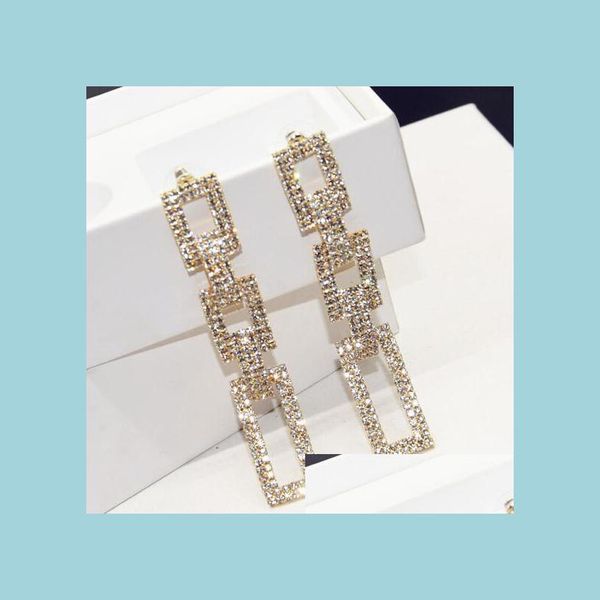 

dangle chandelier fashion jewelry geometric square long drop dangle womens earrings exquisite for wedding party daily delivery dhhkn, Silver