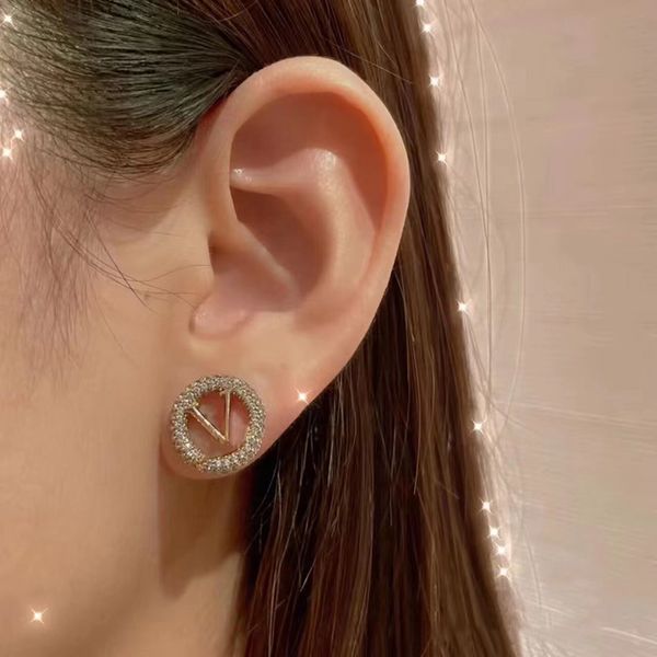 

designer earring jewelry fashion love studs charm gold letters pattern luxury diamond loop stud earrings womens gifts parties box hot, Golden;silver