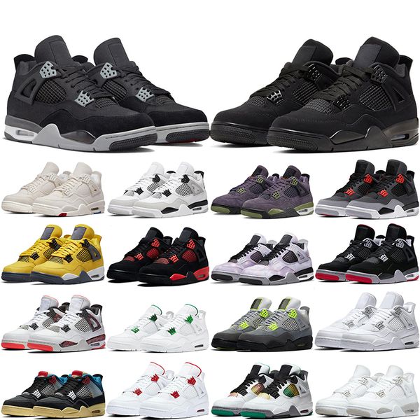

designer 4s basketball shoes jumpman 4 sail military blak canvas bred cool grey royalty university blue mens tranier fire red sport sneakers