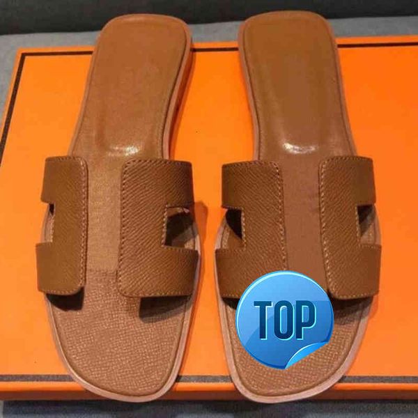 

luxury designer hemes slippers herme slipper beach h classic flat woman sandals summer lady cartoon big head leather bath fsez, Black
