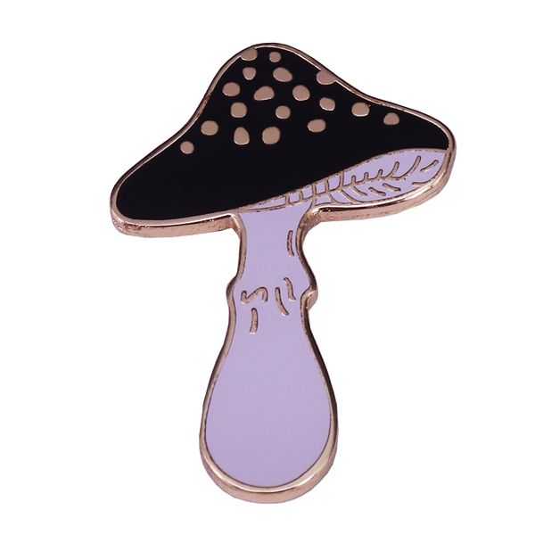 

black mushroom brooch cute toadstool fungi badge nature lovers great addition, Blue