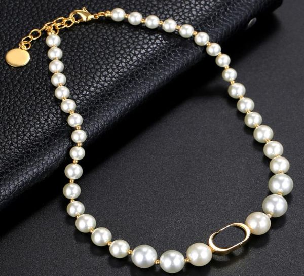 

2022 luxury designer jewelry women necklaces pearl beaded necklaces for girl highend elegant choker necklace and bracelets suit f1680771, Silver