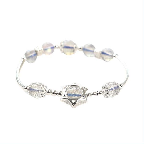 

bangle bangle david star bracelet natural moonstone hand string six pointed jewelrybangle drop delivery jewelry bracelets dh2gf, Black