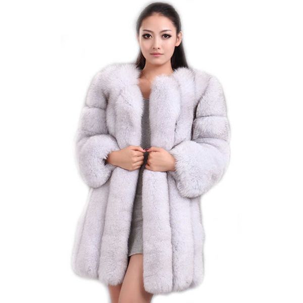 

women's fur faux hjqjljls 2022 winter new fashion women long coat female fuzzy thick warm fluffy artificial jacket t221105, Black