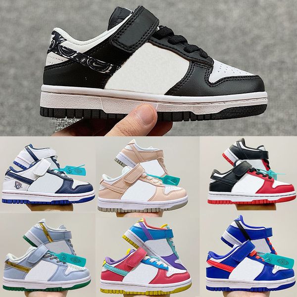 

2022 designer kids baby shoes for boys girls sports black white chunky low cows trainers boy and girl athletic outdoor sneakers children eur