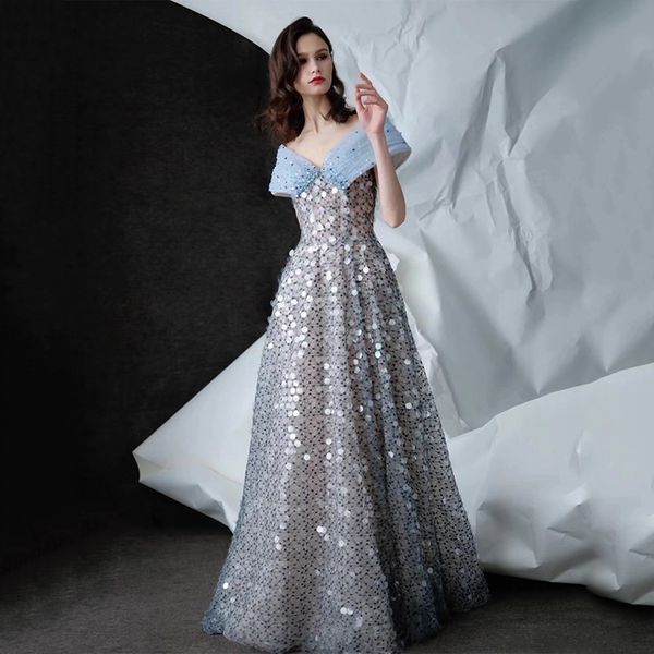 

2022 elegant evening dresses vestidos blue sequined long off shoulder prom dresses luxury dubai mermaid formal eve gowns, Black;red
