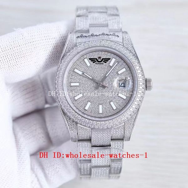

diamond watch 5 star super 9 style full president datejust 41mm white nail automatic 18k sapphire watches mens men's wristwatches quali, Slivery;golden