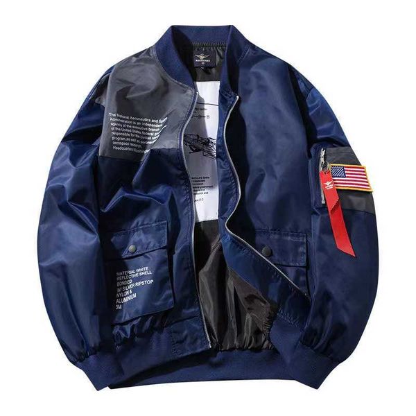

fleece newly designed men's jackets aerospace overalls jackets air force thin baseball uniforms for men and women, Black