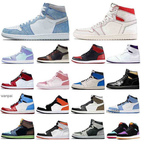 

2023 1s men basketball shoes 1 university blue obsidian shadow light smoke grey women mens trainers sports sneakers wholesal og designer sho, Black